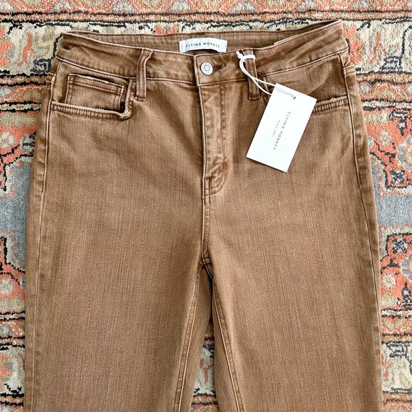 Flying Monkey Slim Straight Stretch Toffee Denim Jeans NWT - Picture 4 of 10